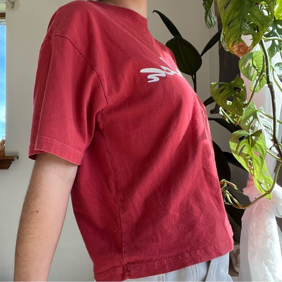 Rustic Red Brandy Melville John Galt Newport Beach Cotton Cropped Tee - Picture 3 of 6